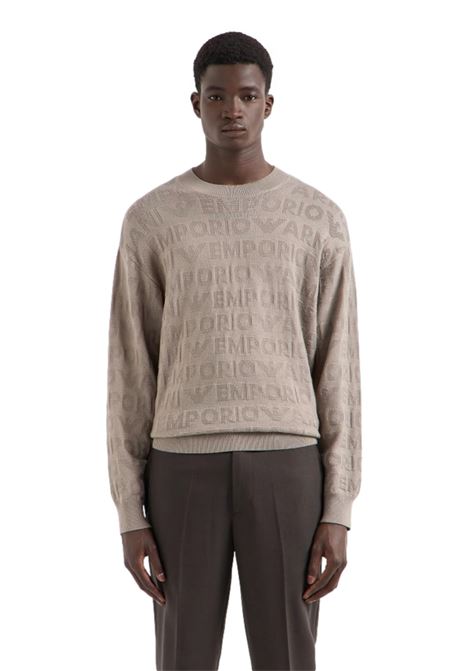 MAGLIONE IN LANA VERGINE MOTIVO LINKS CON INSTARSIO LOGO LETTERING EMPORIO ARMANI | Maglie | 6D1MXK 1MJNZ0144